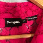 Desigual Women’s Lace Resort Short Sleeve Button Up Shirt Pink Photo 3