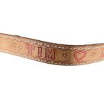 Vintage Tan Leather Stamped Belt Lil Mama Pops Tim Floral size XL Photo 4