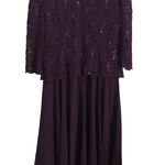 Alex Evenings Womens Size 12 Tea-Length Lace Mock Special Occasion Dress, Deep Plum, Reg $450.15 Photo 7