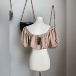 Mittoshop  Khaki Puff Crop Top, Size Medium Photo 1