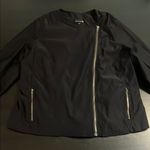 Ryan Wythe Black Women's Jacket with Zipper Detail Size 1X Photo 0