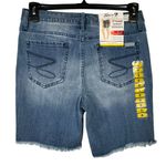 Seven7  SZ 8 Sunset Bermuda Jean Shorts Frayed Hems Distressed Stretch Mid-Rise Photo 2