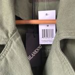 BLANK NYC  jacket Green Double-Breasted cropped trench medium NEW moto Photo 1