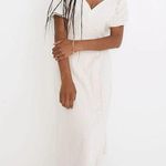 Madewell Puff-Sleeve Button-Wrap Striped Midi Dress Size 6 Photo 1