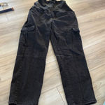 Isabel Maternity Black Denim Cargo Jeans Size 12 Relaxed Fit Photo 0