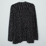Chico's  Womens‎ Boucle Knit Open Front Cardigan Size L 2 Black White Long Sleeve Photo 6