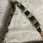 Tory Burch  Black and Gold Clutch with Leather Finish and Zipper Closure Photo 3