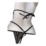 Sexy animal print bodysuit lingerie womens medium mesh, red jewel, bell chocker, Black Photo 3