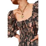 Ulla Johnson New Isla Floral Print Puff Sleeve Lined Midi Dress Size 2 $495 Photo 2