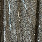 Mac Duggal  93676 Beaded Lace V-Neck Midi Dress Taupe Silver 6 Photo 6