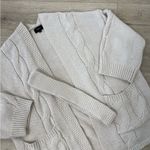 VICI  Cream Oversized Heavyweight Chunky Cable Knit Belted Cardigan Photo 15