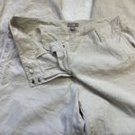 J. Jill Wide Leg Pants Women's Size 12 Stretch Khaki Linen Rayon Blend FLAW Tan Photo 5