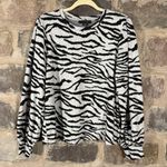 Social Standard By Sanctuary Sweater Woman's Medium Gray Black‎ Puff Sleeve Black Photo 0