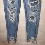 American Eagle  High Rise Distressed Mom Jeans Raw Hem Stretch size 6 Photo 4