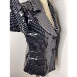 Anna Sui New  Mignight Sequin Black‎ Puff Sleeve Blazer 2 Photo 4