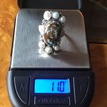 Natural Royston Blue Horizon Turquoise Sterling Silver Cocktail Ring Size 9 Photo 9