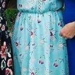 Francesca's Blue/Pink Floral Above Knee Dress Photo 0