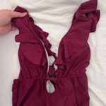 Cupshe Maroon Heart Falbala One-piece Swimsuit NWOT Photo 2