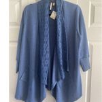 Live and let live Blue Open Cardigan Lace Cottage Feminine XL NEW Photo 0