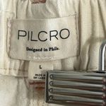 Anthropologie PILCRO Linen Blend Wide Leg Pants Cargo Y2K Baggy Pants Size Large White Photo 2