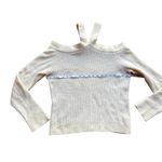 Anthropologie Moth Criss Cross Sweater Cream Nylon Wool Alpaca Blend Size XL Photo 4