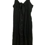 Splendid Black Linen Button Down Midi Dress Photo 5