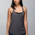 Lululemon 105 F Singlet Tank Top Womens 4 6 Black Gray Racerback Scalloped Photo 0
