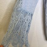 Chico's Chico’s Baby Blue Lace Arms Scoop Neck Stretch Blouse EUC Sz 16 Rayon Women’s Photo 1