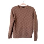 ZARA Quilted Light Crewneck Sweatshirt Brown Medium Photo 1