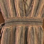 American Eagle  Striped Faux Wrap‎ kimono linen Tie Romper Blue Purple size small Photo 6