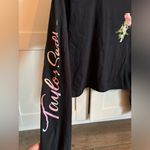 Taylor Swift Black Flower Cropped Long Sleeve Tee | Official  Merch Photo 3