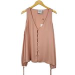 L'Academie  Cold Shoulder Long Sleeve V Neck Blush Top Size M‎ NWT $139 Photo 3