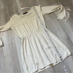 For Love & Lemons  Dress long sleeve v neck fringe mini womens Cream (small) Photo 6