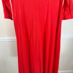 Maxi Dress Large Rayon Stretch Soft Flowy Basic Casual Knit Loungewear Travel Red Photo 4