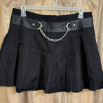 Royal Bones Hot Topic  Daang Goodman Goth Punk Black Pleated Chain Skirt XL Photo 0