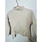 Rebecca Taylor  White Cream Side Tie Wool Blend Turtleneck Sweater size Large Photo 6
