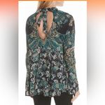 Free People  Lady luck printed tunic mini dress mock neck open back paisley Small Photo 9