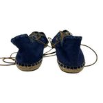 Tory Burch Sonoma Gillie Espadrille Navy Blue Canvas Lace Up Flats Size US 7 Photo 8