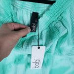 Bobi NWT  Gathered Scoop Neck Blue Splatter Tie Dye Top Women's Size Small Photo 6