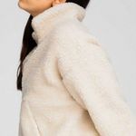 Good American NWT Half Zip Sherpa Essentials-Lined Luxe Pullover Kangaroo Pocket Photo 5