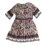 Ba&sh NEW  Zelda Dress Ecru Paisley Burgundy Photo 4