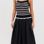 Madewell  Poplin Crocheted Knit Midi Dress Photo 0