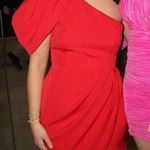 DO+BE One Shoulder Pleated Puff Sleeve Red Mini Semi Formal Dress Photo 0