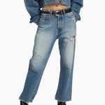 3x1  N.Y.C. SABINA GIRLFRIEND JEANS BARREL SHADE DISTRESSED HIDDEN BUTTON FLY 28 Photo 2