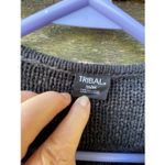 Tribal Brand Cardigan chunky knit loose weave sweater. Black Size M Photo 6