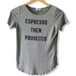 Old Navy Espresso Then Prosecco Gray Graphic Tee, Vintage Wash sz. XS Photo 0