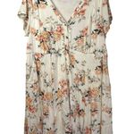 Torrid  Ladies Short Sleeve Floral Print Spring V Neck Ivory Midi Dress SZ 1 Photo 0