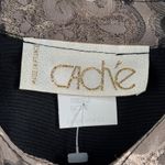 Cache Paris Womens 2 Piece Skirt Suit 4 Black Tan Baroque Jacquard Vintage 80s Photo 6