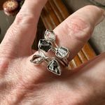Natural Herkimer Diamond & Meteorite Campo Del Cielo Sterling Ring Silver Photo 5