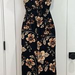 Saltwater Luxe Floral Jumpsuit Cropped Wide Leg Black Small Boho Hippie Beachy Photo 5